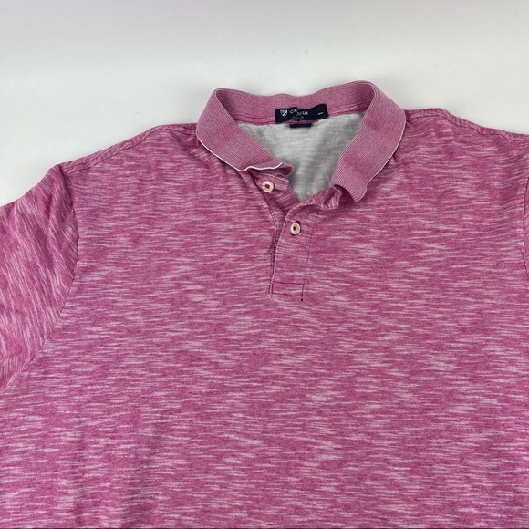 Cremieux Classics Polo Mens XXL Pink Striped Short Sleeve - Picture 3 of 8
